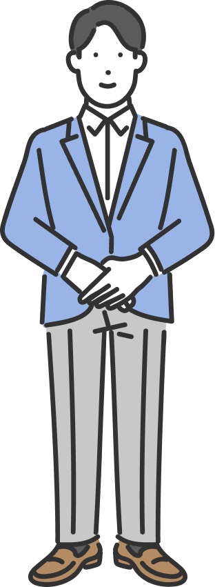 手を身体の前で組む男性のイラスト