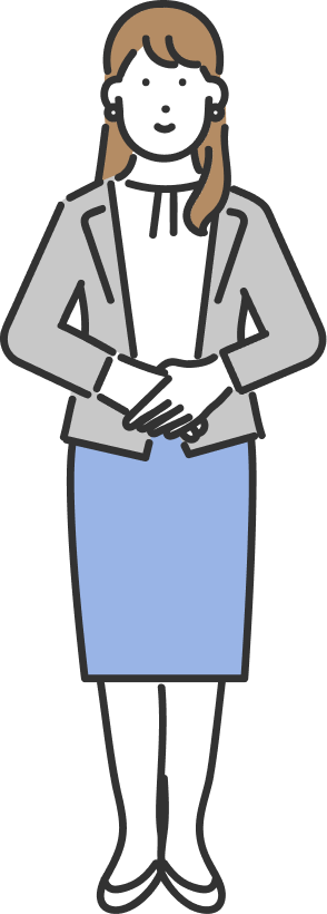 手を身体の前で組む女性のイラスト