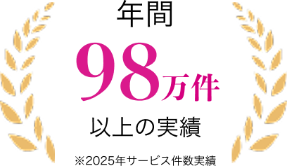 年間98万件以上の実績
